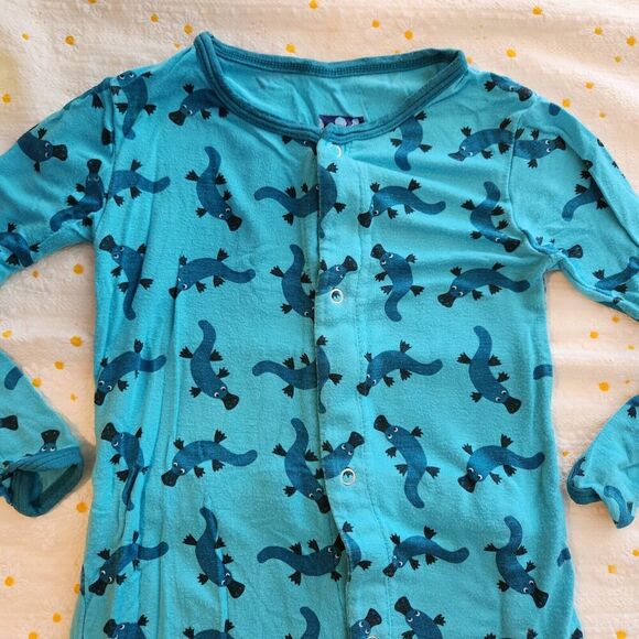 Print Fitted Coverall in Confetti PlatypusBrand: KicKee Pants 3T Unisex - Picture 2 of 3